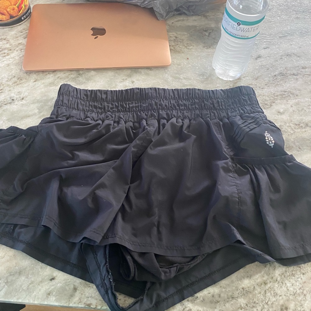 Free people black get your flirt on skort